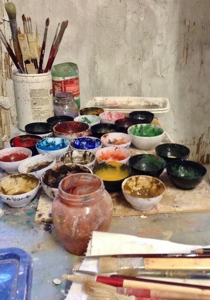 Fresco course in art studio in the Lake Garda hinterland